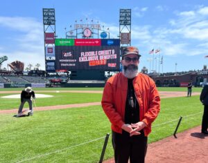 Jeremy Fish Instagram - Huge thanks to everyone who came out on Saturday to celebrate Skate Day with @sfgiants & @spitfirewheels  It was a big day for me to see 15k baseball fans wearing my art on their chest, and to be invited to throw out the first toss of the game. 

One week from today I will begin an artist in residency project with The Giants inside @oraclepark I have an art studio and a gallery of my work in the Cloud Club section of the baseball stadium. I will be there working on a series of new drawings and some other projects during the games in June. More information and details coming soon...

We will also be releasing some rad new Giants gear featuring my artwork during this unique project, in case you were unable to get the free shirt at Saturday's game.

Endless thanks to my homies at the Giants, my neighborhood, and this amazing city for allowing me to continue to contribute to the artistic legacy that Makes San Francisco so special 🧡⚾️🖤