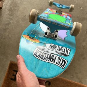 Jeremy Wray Instagram - The new @kris_markovich x @jeremy_wray collab decks from the Umbrella Collection are starting to get out into the world now. I’m currently riding mine and it feels amazing 💪! Such a fun and functional ride 🤙🏼! It’s a Limited Edition of 100 decks and although they are selling fast and shipping even faster, there are still some up for grabs now at Wraybros.com or you can click on the direct link in my bio 🎯! Get yours today and enjoy your next session that much more 🛹! Or you can hang it to enjoy for years to come too. These things came out great 👌🏼! @psstix wood, hand screened by @screamingsqueegees 🙏🏼!