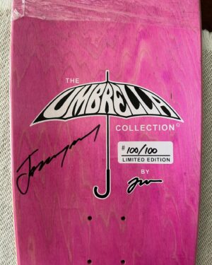 Jeremy Wray Instagram - All 100 hand signed and numbered ✍️! First ones shipping out tomorrow 💨! Didn’t claim yours yet? No worries mate! There’s still time ⏰! Got to Wraybros.com now or click the link in my bio and order yours today 🤙🏼! Limited edition of 100 made. Collaboration deck with @kris_markovich and myself, featuring my artwork in a mash up of one of my favorite early 101 Markovich graphics mixed with my umbrella girl to bring you this beauty 😍! The shape is a modern version based on Kris shape from 1991. Made with Paul Schmitt at @psstix and hand screened by Chicken over at @screamingsqueegees 🤌🏼! Does it get any better than this? No. No it doesn’t. 🏆! 🛹♾️