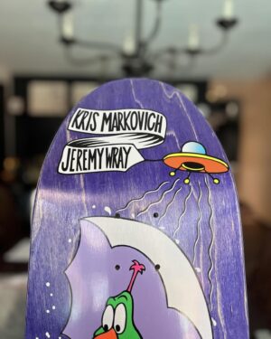 Jeremy Wray Instagram - I have some solid dimensions for you all on these new @kris_markovich x @jeremy_wray decks from the Umbrella Collection series. It breaks down like this:
32 1/4” long, 9 3/8” wide, with a 14 1/4” wheelbase, 7 3/16” nose, and a 6 7/8” tail. Orders are coming in on Wraybros.com and will start shipping early next week. I will be hand signing and numbering them over the weekend. To claim yours, click on the direct link in my bio or you can go to Wraybros.com today 🤙🏼! Limited Edition run of 100 were produced. Wood from @psstix , hand screened at @screamingsqueegees with artwork and custom shape by me, Jeremy Wray 😎