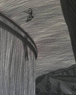 Jeremy Wray Instagram - In pursuit of perfection on this scratchboard project, I did a few different versions. I believe this one came out the cleanest and may be the one we use for an upcoming offering with @chaseingabor and his creative outlet @storiedskateboarding 👍🏼! Stay tuned… #jeremywrayart