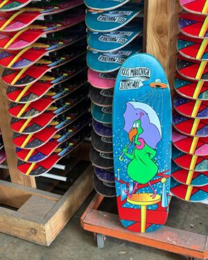 Jeremy Wray Instagram - Fresh off the presses 👀! The final color got screened this morning at @screamingsqueegees and Chicken sent these photos over of the finished decks 🫡! 🙏🏼🙏🏼🙏🏼! They came out sooooo sick! You can order yours today at Wraybros.com (link in bio) 🎯! Limited Edition of 100 of these will be available. We did some preorders on these too so don’t sleep on them too long. Grab one while you can. I’ll share more info on these when I have them in hand and can give you all the specs and specifics. Can’t wait 🤙🏼! @kris_markovich x @jeremy_wray