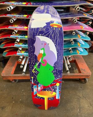 Jeremy Wray Instagram - Went down to @screamingsqueegees to check on the progress of these @kris_markovich x @jeremy_wray Umbrella Collection decks and was super stoked to see how good they are coming out 🤌🏼! The halftones and layering of colors is really second to none 🎯! Chicken himself got in there and handled the screening on today’s layers and it was an honor to watch him work 🙇🏻‍♂️! True masters of their craft over there. Hand screened decks have always been the best 👌🏼! Very much looking forward to seeing the finished product. Possibly even as early as tomorrow now. Stay tuned and I’ll keep the updates coming. These ones are a Limited Edition run and can be ordered for presale right now at Wraybros.com (direct link in bio for convenience) 🙏🏼! Reserve yours now 🛹 and we thank you for supporting real skater owned and operated projects like this one 👊🏼!