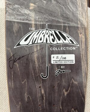 Jeremy Wray Instagram - All 100 hand signed and numbered ✍️! First ones shipping out tomorrow 💨! Didn’t claim yours yet? No worries mate! There’s still time ⏰! Got to Wraybros.com now or click the link in my bio and order yours today 🤙🏼! Limited edition of 100 made. Collaboration deck with @kris_markovich and myself, featuring my artwork in a mash up of one of my favorite early 101 Markovich graphics mixed with my umbrella girl to bring you this beauty 😍! The shape is a modern version based on Kris shape from 1991. Made with Paul Schmitt at @psstix and hand screened by Chicken over at @screamingsqueegees 🤌🏼! Does it get any better than this? No. No it doesn’t. 🏆! 🛹♾️