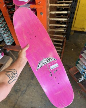 Jeremy Wray Instagram - Made it over to @screamingsqueegees today after skating with Pat and got to see the newest addition to the Umbrella Collection @kris_markovich x @jeremy_wray collab decks getting screened 😍! The tops were all done and they had started the first couple colors on the bottom graphic. Should be done by tomorrow I’m guessing. Hopefully I’ll be able to stop in again and document some of the process and get some more behind the scenes stuff for you all to enjoy 🤞🏼! Presale on these decks has started and you can reserve yours at Wraybros.com today (direct link in bio) 🤙🏼!