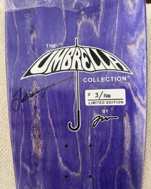 Jeremy Wray Instagram - All 100 hand signed and numbered ✍️! First ones shipping out tomorrow 💨! Didn’t claim yours yet? No worries mate! There’s still time ⏰! Got to Wraybros.com now or click the link in my bio and order yours today 🤙🏼! Limited edition of 100 made. Collaboration deck with @kris_markovich and myself, featuring my artwork in a mash up of one of my favorite early 101 Markovich graphics mixed with my umbrella girl to bring you this beauty 😍! The shape is a modern version based on Kris shape from 1991. Made with Paul Schmitt at @psstix and hand screened by Chicken over at @screamingsqueegees 🤌🏼! Does it get any better than this? No. No it doesn’t. 🏆! 🛹♾️