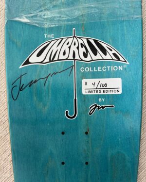 Jeremy Wray Instagram - All 100 hand signed and numbered ✍️! First ones shipping out tomorrow 💨! Didn’t claim yours yet? No worries mate! There’s still time ⏰! Got to Wraybros.com now or click the link in my bio and order yours today 🤙🏼! Limited edition of 100 made. Collaboration deck with @kris_markovich and myself, featuring my artwork in a mash up of one of my favorite early 101 Markovich graphics mixed with my umbrella girl to bring you this beauty 😍! The shape is a modern version based on Kris shape from 1991. Made with Paul Schmitt at @psstix and hand screened by Chicken over at @screamingsqueegees 🤌🏼! Does it get any better than this? No. No it doesn’t. 🏆! 🛹♾️