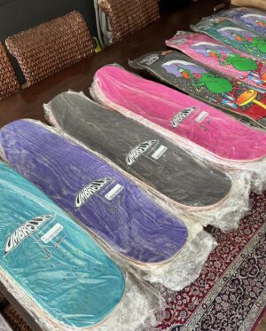 Jeremy Wray Instagram - All 100 hand signed and numbered ✍️! First ones shipping out tomorrow 💨! Didn’t claim yours yet? No worries mate! There’s still time ⏰! Got to Wraybros.com now or click the link in my bio and order yours today 🤙🏼! Limited edition of 100 made. Collaboration deck with @kris_markovich and myself, featuring my artwork in a mash up of one of my favorite early 101 Markovich graphics mixed with my umbrella girl to bring you this beauty 😍! The shape is a modern version based on Kris shape from 1991. Made with Paul Schmitt at @psstix and hand screened by Chicken over at @screamingsqueegees 🤌🏼! Does it get any better than this? No. No it doesn’t. 🏆! 🛹♾️