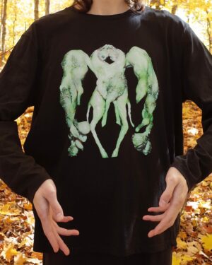 Jesse Kanda Instagram - Jesse Kanda ‘Polycephaly’ Black Longsleeve T First Edition of 300 available worldwide now http://wwwomb.jessekanda.com link in bio 💚🌷Thank you ありがとうございます🌷💚 From Labyrinth series