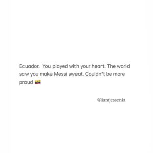 Jessenia Gallegos Instagram - TQM ECUADOR 🇪🇨 LOVE YOU 

#copaamerica #ecuador #pk