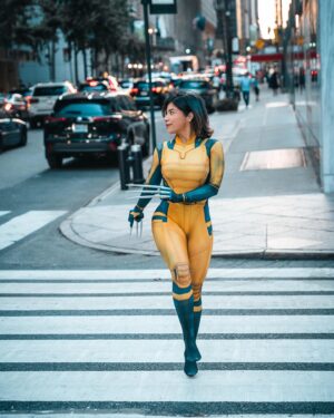Jessenia Gallegos Instagram - Life is a mystery. Everyone must stand alone. I hear you call my name; and it feels like …. home 💛🖤 

WOLVERINE x NYC x @lit.visions 

#wolverine #cosplay #latinacosplayer #xmen #deadpoolwolverine #deadpool3 #marvelcomics #nyc #xmencosplay #marvel