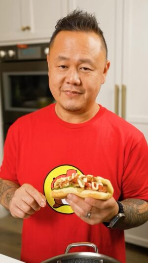 Jet Tila Instagram - How to make an LA Street Dog #chef #hotdog