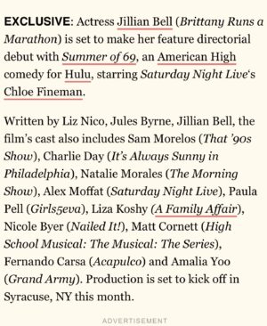 Jillian Bell Instagram - I cannot believe this is really happening!!!! I’m so excited to shoot with all these amazing people ❤️❤️❤️❤️❤️❤️❤️🎉🎉🎉🎉🎉🎉🔥🔥🔥🔥🔥🔥 #summerof69