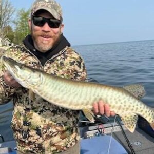 Jim Miller Instagram - Had a great week out in WI hunting turkey with @arthelinoutdoors and Michelle of @owntheseasontv. Almost got the double with Eric, but the 4 toms and bearded hen didn’t cooperate after teasing us for nearly 2 hrs. After killing my bird the next day we were able to head up to Lake Michigan to catch a few nice walleye with @epicguideservice. I also landed my 2nd Muskie ever, on smallmouth tackle no less. Came back with some fresh turkey, fish, and even a chunk of a family rhubarb plant. Oh yeah, and Neil Diamond showed up to karaoke. Again.