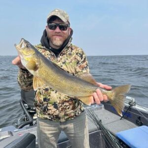 Jim Miller Instagram - Had a great week out in WI hunting turkey with @arthelinoutdoors and Michelle of @owntheseasontv. Almost got the double with Eric, but the 4 toms and bearded hen didn’t cooperate after teasing us for nearly 2 hrs. After killing my bird the next day we were able to head up to Lake Michigan to catch a few nice walleye with @epicguideservice. I also landed my 2nd Muskie ever, on smallmouth tackle no less. Came back with some fresh turkey, fish, and even a chunk of a family rhubarb plant. Oh yeah, and Neil Diamond showed up to karaoke. Again.