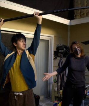 Jimmy Liu Instagram - Wei-Chen behind the scene
Trying to steal everyone’s job

@ambornchinese now on @disneyplus 
#西遊abc 
#americanbornchinese 
#disneyplus