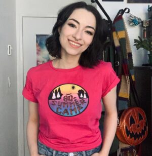 Jodelle Ferland Instagram - thank you @80summercamp for the shirt!!
☀️💕
80s Summer Camp is a Positivity Group/Mental Health initiative that aims to promote mental health awareness through positivity, communication, inclusion, grassroots activities and creativity.