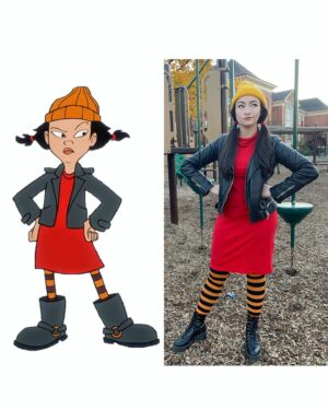 Jodelle Ferland Instagram - People keep telling me I dress like spinelli so I’m just committing to it
Happy spooky day 🎃
#spinelli #spinellicosplay #recess
