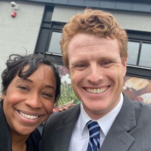 Joe Kennedy III Instagram - The faces of two people who just had more than their fill of Portugalia sweet bread. Great to be back in Fall River today to support @AndreaforAG's campaign!