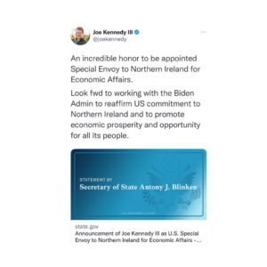 Joe Kennedy III Instagram - Honored by this opportunity to serve.