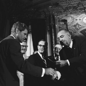Joe Kennedy III Instagram - 55 years ago, my grandfather stood with John Lewis as President Johnson signed the Voting Rights Act. 

55 years later, we cannot wait another minute to pass the John Lewis Voting Rights Act to keep the promise that was made that day.