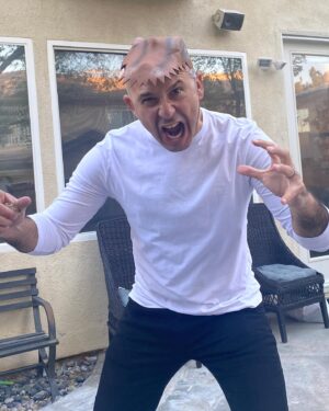Joe Nieves Instagram - I’m a scary dude, bro. #dinosaurhead