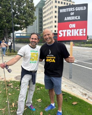 Joe Nieves Instagram - #solidarity #wgastrong #wgastrike #sag #sagaftra #unionstrong Hitting those picket lines with the homie #evanjones and seeing old friends @duxburydave
