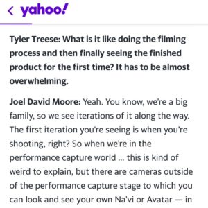 Joel David Moore Instagram - Fun interview on the nerdy tech side of the Avatar franchise. Link in bio