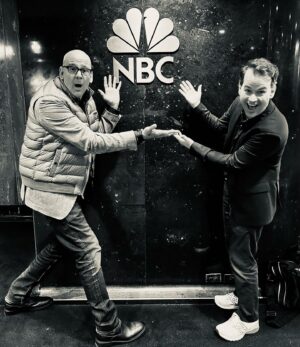 John Heilemann Instagram - Took a break from social media while I recovered/reset after the end of @sho_thecircus S7 ... and the Covid bout that came with it. But now, like the Costanzas, I’M BACK, BABY, I'M BACK ... making my return to IG alongside that magnificent bastard @birbigs, who turned up at 30 Rock today [SWIPE LEFT] for @morningjoe to talk about his sidesplitting/heartbreaking/soul-stirring work of staggering genius "The Old Man & The Pool," which you can (must!) see at the Vivian Beaumont Theater at @lincolncenter thru Jan 15. Be there or be square, kids! 👴🏻🏊🏻‍♂️🎱🎭🃏