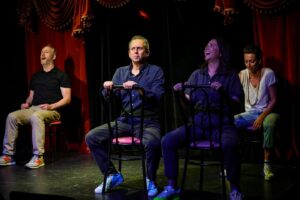 John Ross Bowie Instagram - Got to do the awesome show PAPER last weekend (I ran from my book, incredible improvisers do scenes based on what I have just read) with @suzibear4, @mrbradmorris, @mrmattwalsh, and @hollylaurent . Photos by @daryljimphotography #tbt
