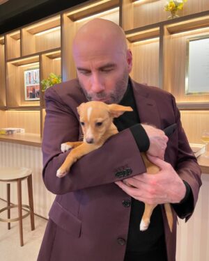 John Travolta Instagram - The day we adopted Peanut on Oscar night! She’s brought the biggest joy to our family.