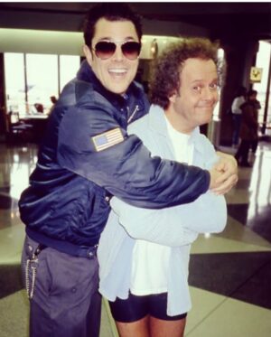 Johnny Knoxville Instagram - Very sad to hear about the passing of Richard Simmons. This photo was taken around the time of the Jackass series. We were walking thru an airport and spotted Richard. As you can see I was having a hard time containing my glee around him. But he was wonderful about it and snapped off a few photos with everybody. What charisma and energy he had. His appearances on Stern and Letterman were legendary. And best of all he helped so many people with their difficulties concerning their overall fitness and mental health. He was one a kind. Love ya’ Richard. ❤️ Knox
