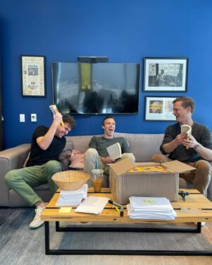 Jon Favreau Instagram - @JonLovett, @JFavs, and @TommyVietor held an early draft of their book for the first time.....and immediately found a typo. Don’t worry, yours will be perfect. Pre-order Democracy or Else today at crooked.com/books #CrookedMedia #DemocracyOrElse