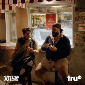Jon Gabrus Instagram - When @actionboyzpod has ruined your brain. And you can’t stop thinking about Neeson’s hog. #101placestopartybeforeyoudie July 14th on @trutv