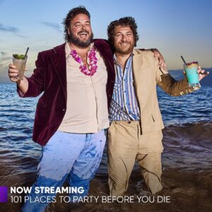 Jon Gabrus Instagram - All episodes out now on HBOMax. Binge watch us as we binge drink. 
#101placestopartybeforeyoudie