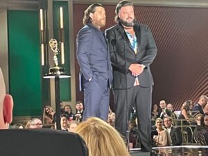 Jon Gabrus Instagram - Fun capper to an exciting season of 101 Places. @adam.pally and I got to present at Creative Arts Emmys. 
Thanks to @smiley_caputo & @katbardot for hair/face 
Thanks to @oliviaperdoch Ryan, and @theblacktux 
Thanks to @thesweetzerlife for being an absolute smoke show date and for letting me watch her house a toro hand roll 🥵🥵🥵
Thanks to @tacobell for the after after in my apt. 
HIGHLIGHT OF THE NIGHT 
Was @rupaulofficial telling me ‘love your billboard with your titty out on sunset’ I’m still gushing over that interaction.
