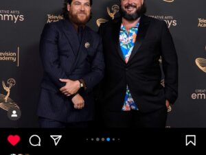 Jon Gabrus Instagram - Fun capper to an exciting season of 101 Places. @adam.pally and I got to present at Creative Arts Emmys. 
Thanks to @smiley_caputo & @katbardot for hair/face 
Thanks to @oliviaperdoch Ryan, and @theblacktux 
Thanks to @thesweetzerlife for being an absolute smoke show date and for letting me watch her house a toro hand roll 🥵🥵🥵
Thanks to @tacobell for the after after in my apt. 
HIGHLIGHT OF THE NIGHT 
Was @rupaulofficial telling me ‘love your billboard with your titty out on sunset’ I’m still gushing over that interaction.
