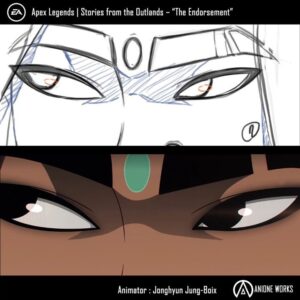 Jonghyun Jungboix Instagram - Apex Legends "Endorsement"
The acting sequence I animated 
.
Animation by Anioneworks.inc
Director : Mads Broni
Production : Passion pictures .
.
.
.
.
.
#anioneworks #ApexLegends #apex #eagames  #respawn #rampart #animation #animator #anime #sakuga #cartoon #2danimation #2d #fx #effects #vfx #drawing #art #artist #anioneworks #character #anime #bangalore #art #artist #drawing #color #rough