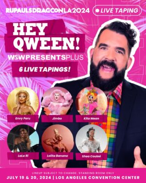 Jonny McGovern Instagram - Today, @wowpresentsplus announces FOUR series to be taped live at #DragCon LA ⬇️

🎤 Live From The Pink Carpet with @michellevisage 
☕️ Hey Qween! hosted by @jonnymcgovernisyourdaddy 
💄 Touch-Ups with Raven hosted by @itsravenhunty_ 
🍹 Bring Back My Girls Season 4 hosted by @tsmadison 

All tapings will be open on a first-come, first-serve basis to all attendees of @rupaulsdragcon LA - the largest gathering of #DragRace queens in the WORLD! 🌴  Premiering exclusively on @wowpresentsplus later this year

🎟️ #DragCon LA tickets on sale at rupaulsdragcon.com 
🗓️ July 19 & 20 
📍 L.A. Convention Center