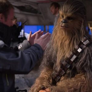 Joonas Suotamo Instagram - Rian Johnson (@riancjohnson ) directing me on the proper way to roast a porg. 🥳