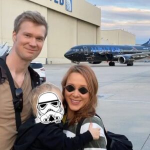 Joonas Suotamo Instagram - Throwback to some family time alongside the Star Wars plane for The Rise of Skywalker premiere last year. Happy memories!