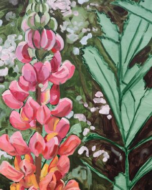 Jordan Casteel Instagram - Lupine | Oil on canvas | 50 x 40 | 2024

…

Opening reception: Tuesday, July 23, 6–8pm

On view: July 24 - September 21, 2024

@pilarcorrias is pleased to present “Nature Painting Nature” a group exhibition of works by Jordan Casteel, Jane Freilicher, Grace Hartigan, Leiko Ikemura, Francesca Mollett, Sabine Moritz and Vivien Zhang. 

Guest curated by Lydia Yee, “Nature Painting Nature” takes a multigenerational look at artists for whom the forms of nature offer a way to translate personal experience, memory and direct observation into paint.

…

 Jordan Casteel’s recent paintings are based on the seasonal blooms in her garden in the Catskill region in New York, where she has recently relocated from New York City. Three salmon pink blooms in Lupine (2024) – named for the mistaken belief that the flower ‘wolfs’ nutrients from the soil – emerge from the foreground against an abstract field of green that separates them from the flowering trees in the background. A highly personal subject, Casteel’s flowers can be viewed as self-portraits: ‘I see my own labor in it. It’s not about observing the things that are most true for you in this moment. It’s about observing the things that were most true for me.’