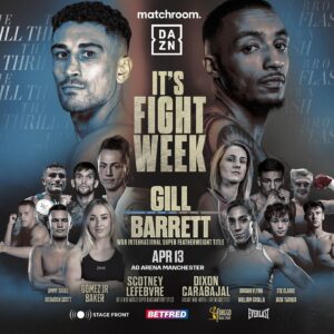 Jordan Gill Instagram - It's Manchester fight week 👊

#GillBarrett headlines with two World Title fights in support plus a packed undercard!