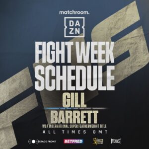 Jordan Gill Instagram - It's Manchester fight week 👊

#GillBarrett headlines with two World Title fights in support plus a packed undercard!