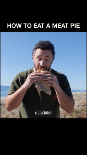 Jordan Watson Instagram - HOW TO EAT A MEAT PIE 
#minceandcheese #meatpie #kiwi #newzealand #instructional