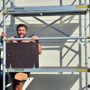 Jordan Watson Instagram - WARNING: Professional Scaffold Model coming through…
I apologise to @easyaccessconz if their website now crashes. 
If you need to get high, check ‘em out > @easyaccessconz / Ad / Model  #scaffolding #scafftower #malemodel #mobilescaffolding #easyacceesco #dadlife #howtodadnz