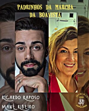 José Raposo Instagram - Durante dois anos eu fui padrinho da MARCHA DA BOAVISTA com a Rita Blanco. Por impossibilidades profissionais este ano passámos o testemunho a alguém que amo muito, o meu filho Ricardo, e à minha grande amiga Mané Ribeiro, que representam muitíssimo bem a nossa Marcha da Boavista! Desejo-lhes todo o sucesso como aos maravilhosos marchantes com quem criei afinidades, e a esse bairro que muitas vezes não é devidamente reconhecido por não ser dos mais antigos e tradicionais, mas que é dos mais bairristas e populares que conheci! A MARCHA DA BOAVISTA É LIIIIIIIIIINDAAAAA! MUITA MERDAAAA para todos!

#Repost @marchaspopulares2024
・・・
Divulgação dos Padrinhos da Marcha da Boavista ²⁰²⁴ 🥁

Ricardo Raposo & Mané Ribeiro 🤩

Os padrinhos também merecem apoio! 💛

Partilha nos stories as pessoas que estão a padrinhar a tua marcha e não te esqueças de nos mencionar! ✍️
.
.
.
.
#MarchasPopulares2024 #Padrinhos #MarchasDeLisboa #TocaAMarchar #PadrinhosDaBoavista #RicardoRaposo #ManéRibeiro #MarchaDaBoavista #Cultura #Tradição #Lisboa #MarchasPopul ares
@marchadaboavista @ricardo_abreu_raposo @maneribeiro.oficial