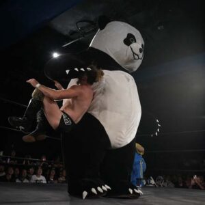 Joseph Janela Instagram - I went almost bleeding out last @gamechangerwrestling Japan tour to Wrestling a 12 foot Panda on this tour… 

The Beauty of Professorial Wrestling! 

📸: @ kemurist - Twitter
@weekly_pro_wrestling 
@ sekibooon -Twitter 

#prowrestling #Japan #Tokyo #pandasofinstagram  #🐼 #GCW