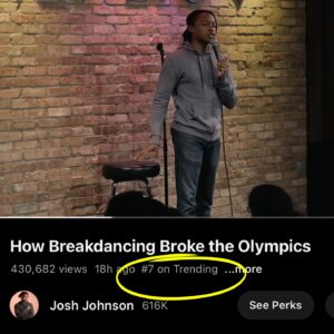 Josh Johnson Instagram - Hi Friends! We have the #7 trending video in the world on YouTube right now! I am speechless. You all are so amazing and I am so thankful for all of your support. If you would like to watch my newest set it’s available on my YouTube. Link is in stories. 💐💐💐