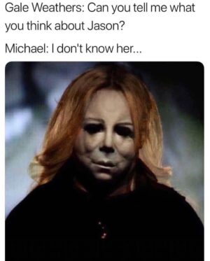 Joslyn Fox Instagram - #halloween #michaelmeyers #mariahcarey #mariah #idontknowher #jasonvorhees #galeweathers #scream #screammovie #meme #funny #scary